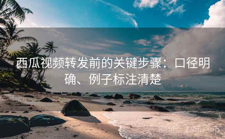 西瓜视频转发前的关键步骤：口径明确、例子标注清楚
