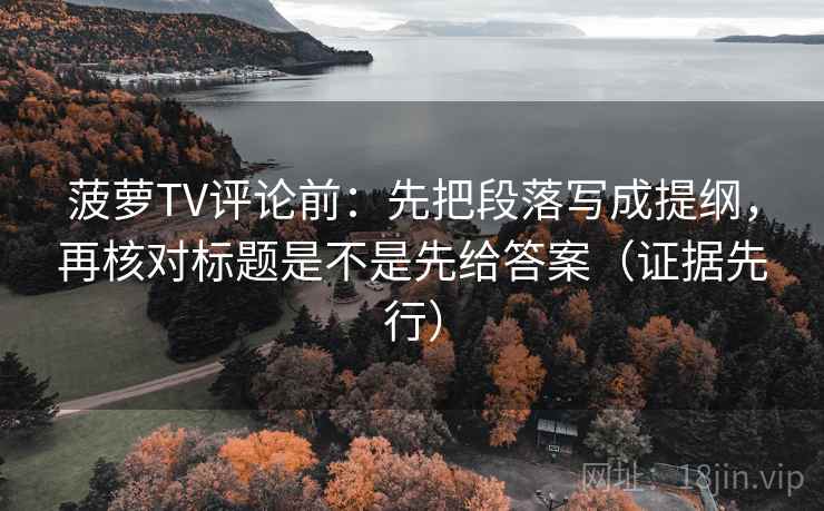 菠萝TV评论前:先把段落写成提纲,再核对标题是不是先给答案(证据先行)